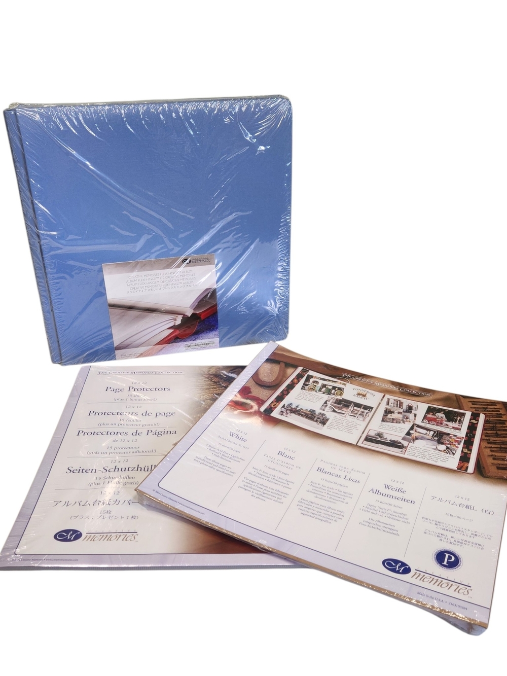 Creative Memories Scrapbook Photo Album Blue w/ 15 Pages and Protectors Lot